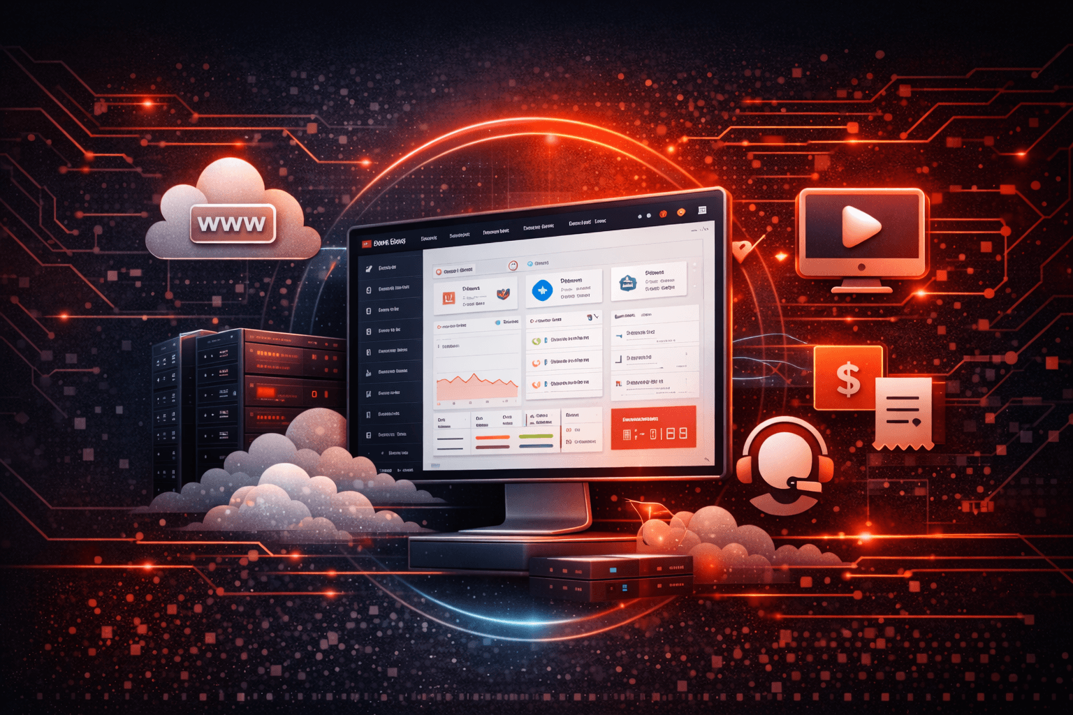 Dashboard de cliente con servicios y facturas